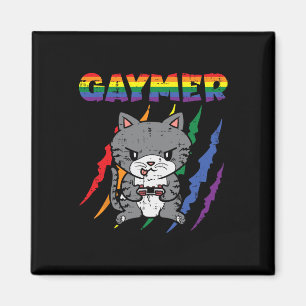 Imán Gaymer Purride Cat Video Game Gamer Lgbtq Rainbow