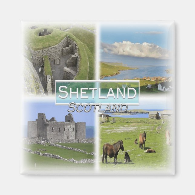 Imán GB0155 Europa, Escocia, Shetland, Fridge (Frente)