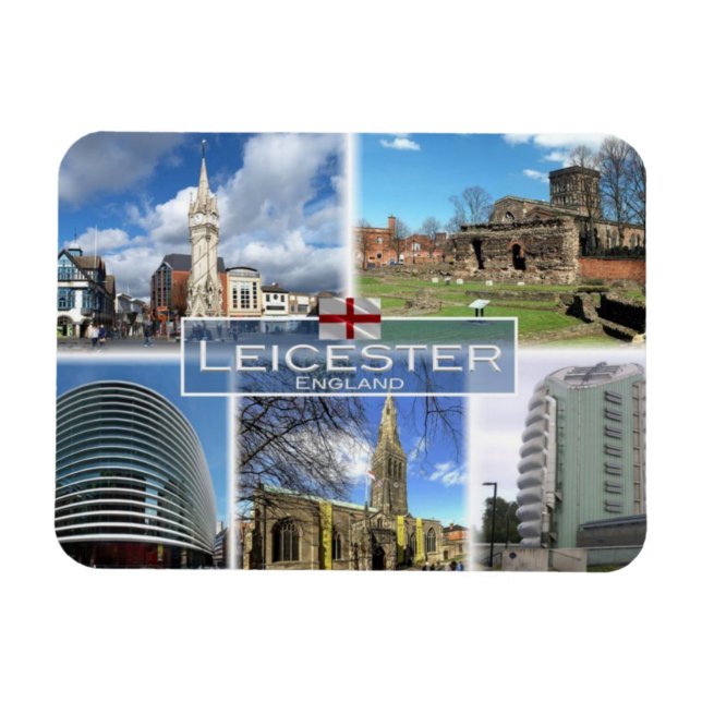 Imán GB Reino Unido - Inglaterra - Leicester - (Horizontal)