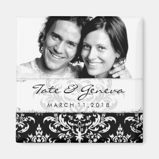 Imán GC | Erika Vintage Damask Save the Date-Black