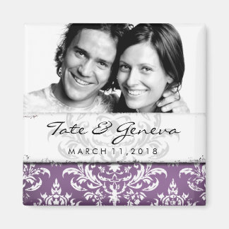 Imán GC | Erika Vintage Damask Save the Date-Eggplant