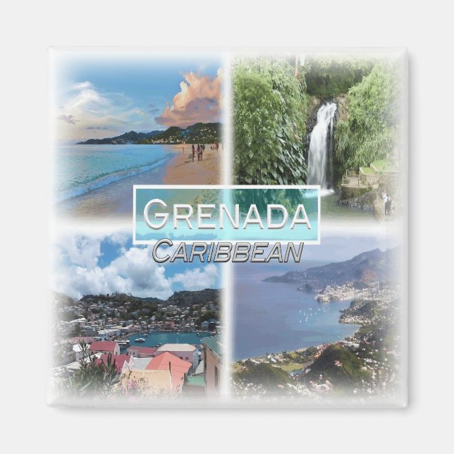 Imán GD0008 América, Caribe, Granada, nevera (Frente)