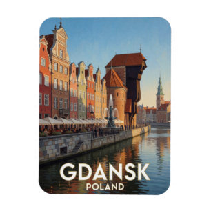 Imán Gdansk Long Market Polonia Escena de viaje
