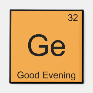 Imán Ge - Buena Noche Símbolo de Elemento de Química Di
