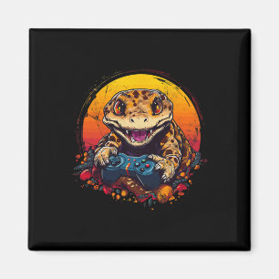 Imán Gecko Jugando Videojuego Lizard & amp; Reptiles Ga