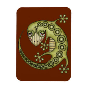Imán Gecko verde tribal