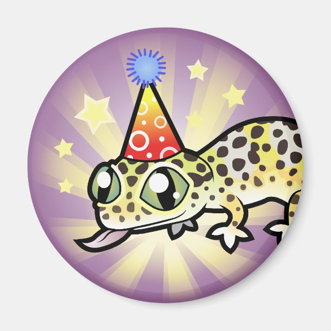 Imán Geco Leopardo de Cumpleaños (Frente)