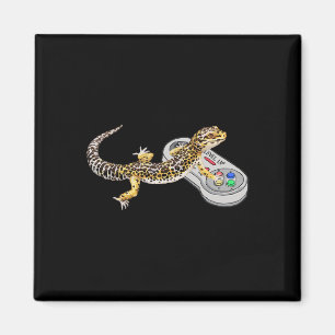 Imán Geco Leopardo Jugando Videojuego Lagarto Y Reptil
