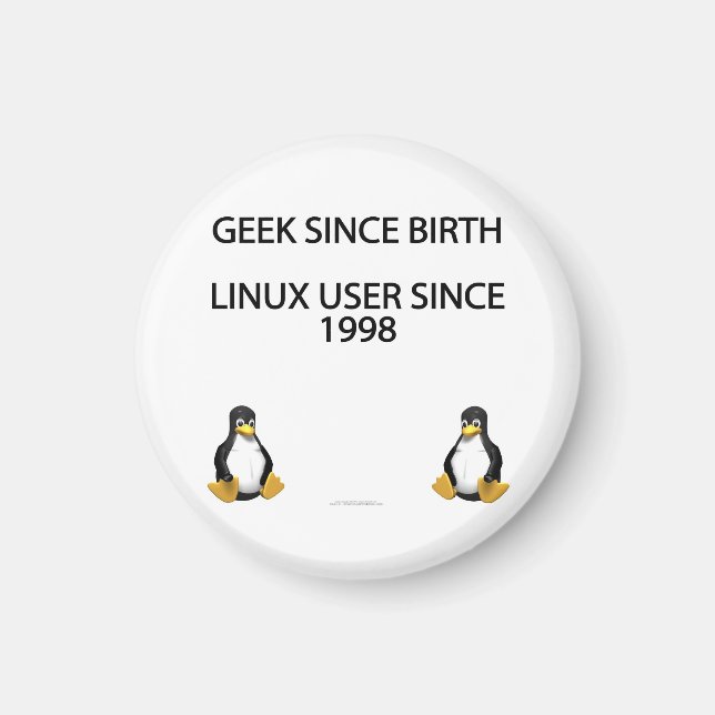 Imán Geek desde su nacimiento. Usuario Linux desde 1998 (Frente)