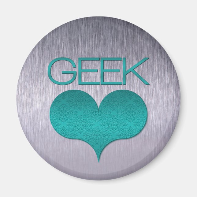 Imán Geek Love (Heart Magnet), Turquoise (Frente)