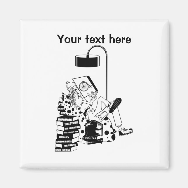 Imán geek nerd del libro (Frente)