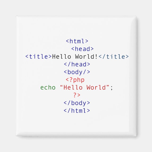 Imán Geek php Greeting (Frente)