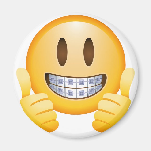 Imán Geeky Braces Emoji (Frente)