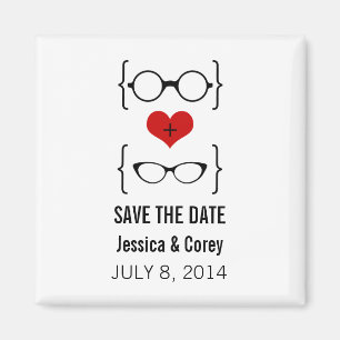Imán Geeky Glasses Save the Date Magnet
