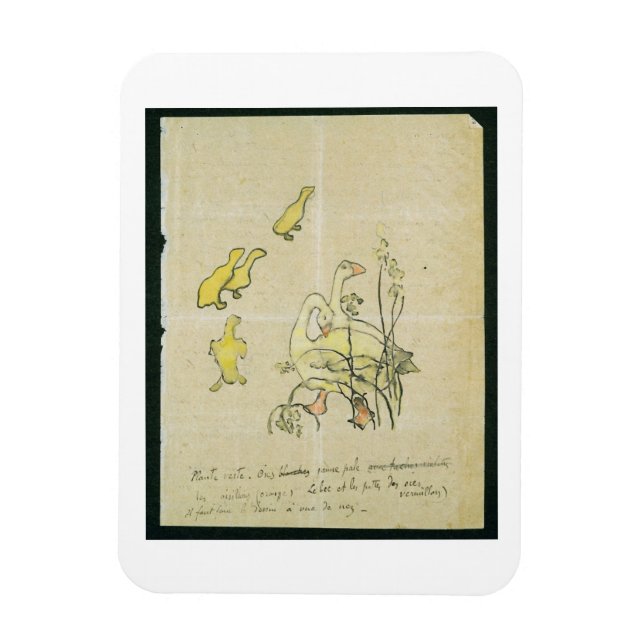 Imán Geese y Goslings (con c/c y tinta sobre papel) (Vertical)