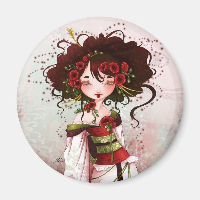 Imán Geisha amapola (Frente)