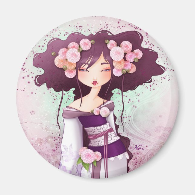 Imán geisha dalia (Frente)