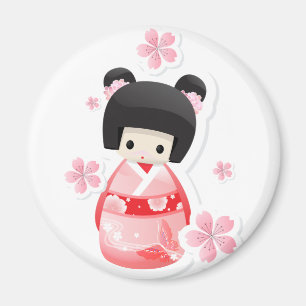 Imán Geisha Doll japonés - serie de bollos