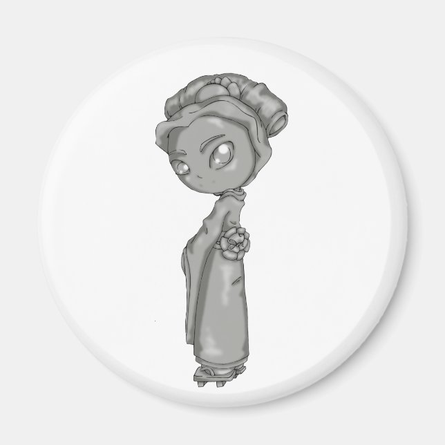 Imán Geisha gris sólido (Frente)