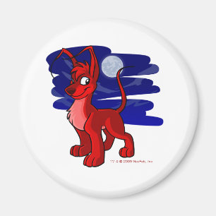 Imán Gelert rojo orgulloso por claro de luna