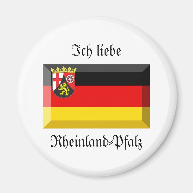 Imán Gema de la bandera de Rheinland-Pfalz (Frente)