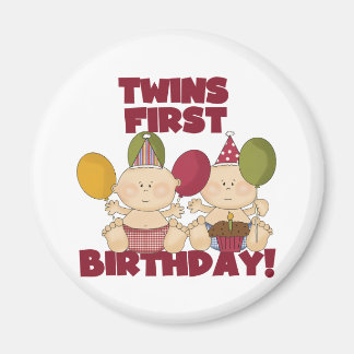Imán Gemelos 1er cumpleaños - Camisetas y regalos para 