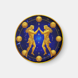 Imán Gemelos Gemini en círculo cósmico