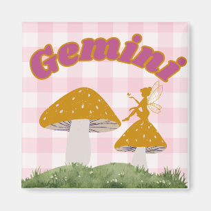Imán Gemini Cottagecore Fairy Mushroom Magnet
