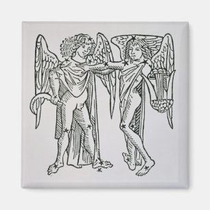 Imán Gemini (los gemelos) un ilustracion del Poeti