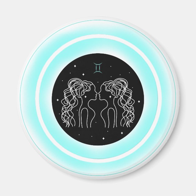 Imán Gemini Symbol – Minimal Astrology Emblem (Frente)