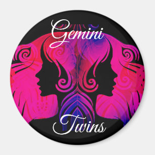 Imán Gemini Twins Zodiac Horóscopo Rótulo Magnet
