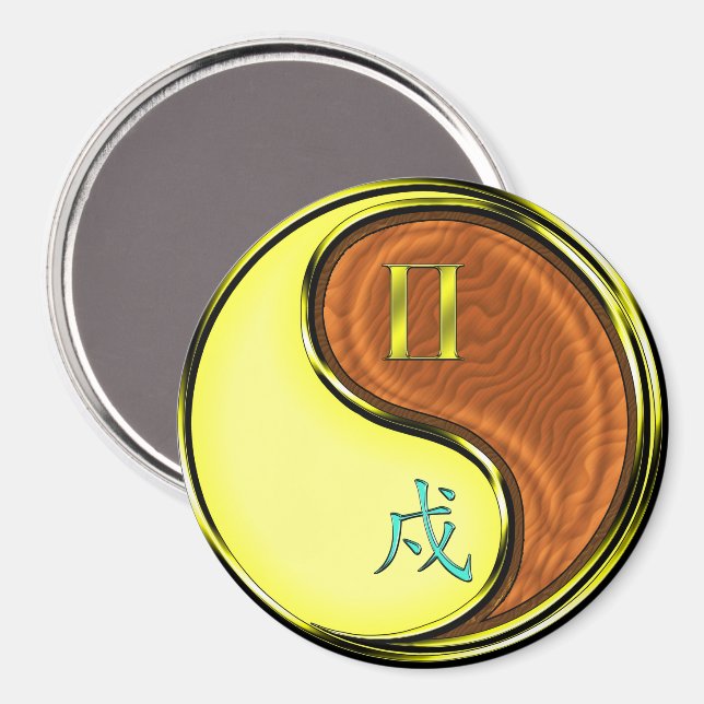 Imán Gemini & Wood Dog (Anverso/Reverso)