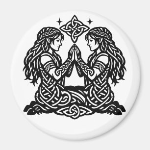 Imán Géminis — Gemelos del Zodiaco de Tinta Embrujada