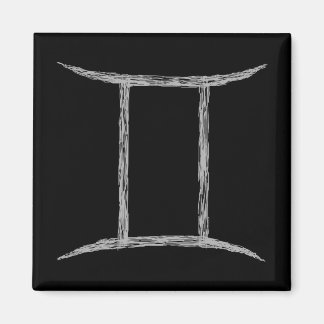 Imán Géminis. Rótulo Astrológico Zodiaco. Negro