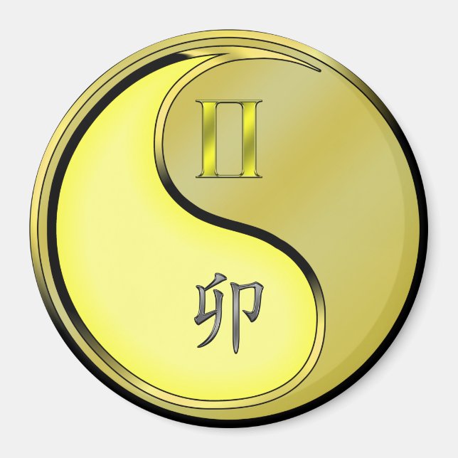 Imán Géminis y Conejo de Metal (Frente)