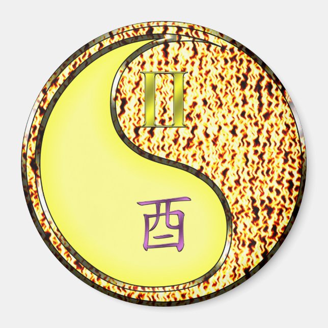 Imán Géminis y Gallo de Fuego (Frente)