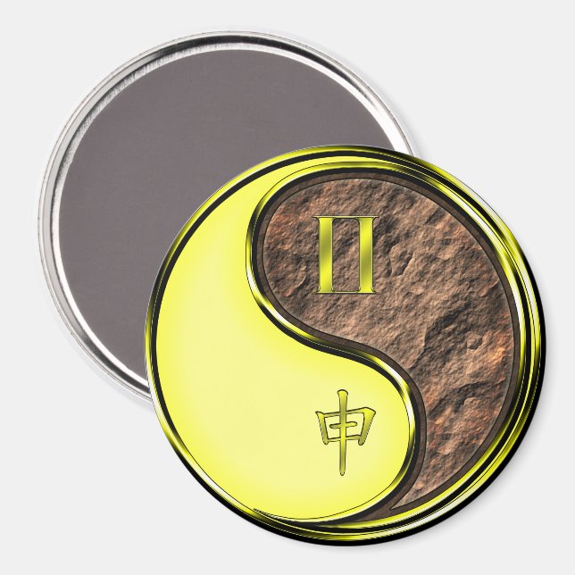 Imán Géminis y Mono de Tierra (Anverso/Reverso)