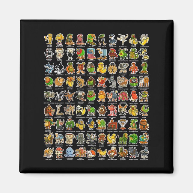 Imán Gen Z Gracioso Meme 90 Brainrot Char (Frente)