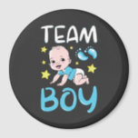 Imán Gender Reveal Team Boy Party Set Circle<br><div class="desc">Gender Reveal Team Boy Party Set Funny Gender Reveal Baby Shower Matching Family Baby Funny design Gift Circle Magnet Classic Collection.</div>