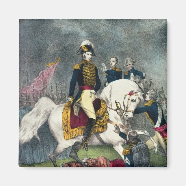 Imán General William H. Harrison en la batalla (Frente)