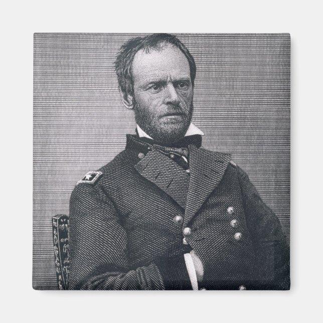Imán General William Tecumseh Sherman, grabado después  (Frente)