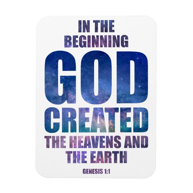 Imán Génesis 1:1 Al Principio DIOS Creó Universo (Vertical)