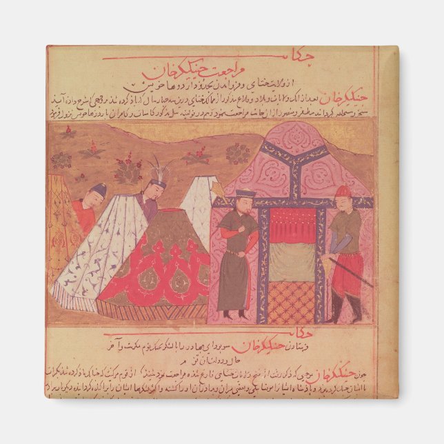 Imán Genghis Khan fuera de su tienda (Frente)