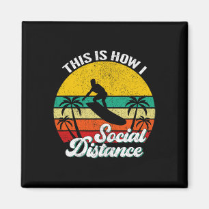 Imán Genial Divertido Retro Puesta de sol Vintage Surfi