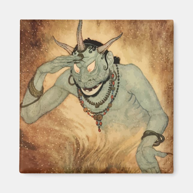 Imán Genie de las noches árabes por Edmund Dulac (Frente)