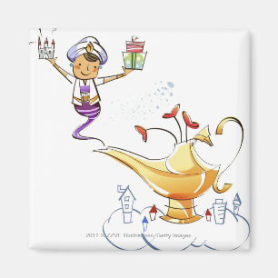 Imán Genios que traen una casa y los regalos de una