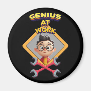 Imán genius work gracioso geek reparación de animación