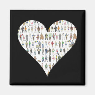 Imán Gente del NYC New York City Black Heart Magnet