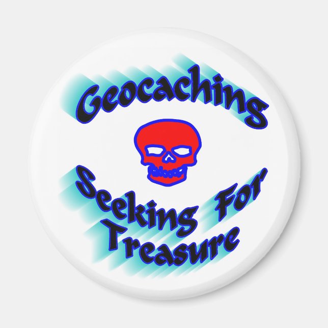 Imán Geocaching Buscando Tesoro (Frente)