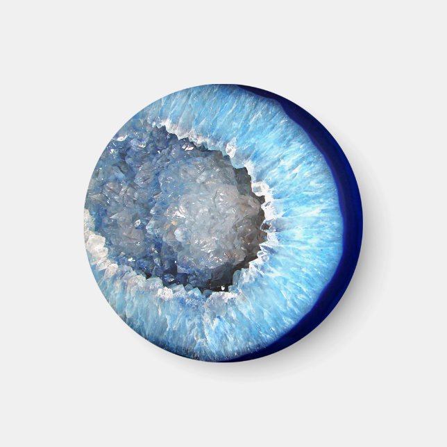 Imán Geode de cristal azul de caída (Frente)